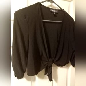 Perceptions NY Black Bolero Cropped Jacket, Medium